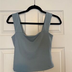 Dynamite Blue Ribbed Crop Top